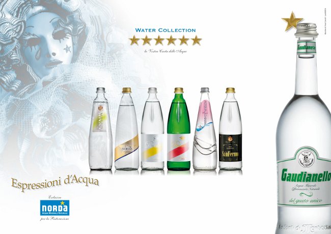 Water Collection collezioni acque del gruppo norda gaudianello linx bottiglie eleganti